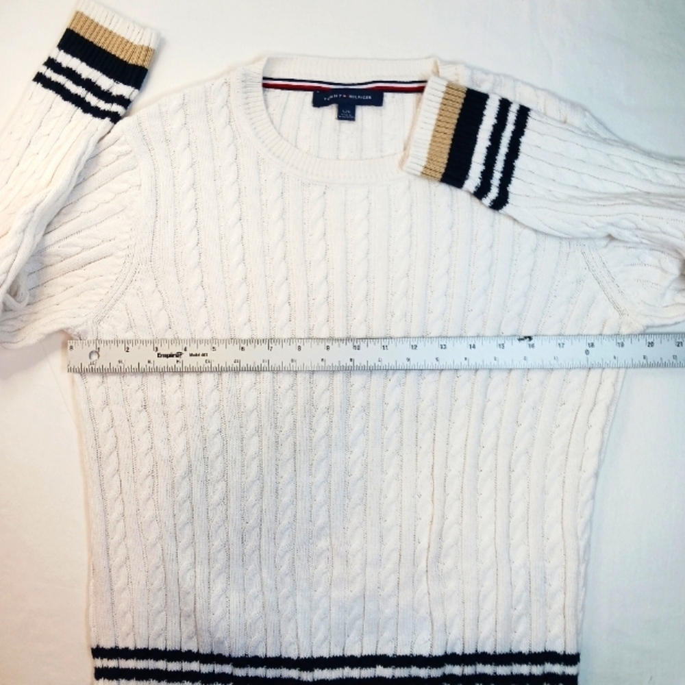 Tommy Hilfiger Women’s Cotton Cable-Knit Sweater – Size Large – Y2K Style - Picture 2 of 7